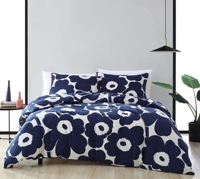 - King Duvet Cover Set, Cotton Bedding with Matching Shams & Botton Closure, ... - Image 1 of 4