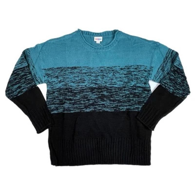 Suéter tejido LuLaRoe Harper - negro y turquesa profunda - XL Foto 1 de 4