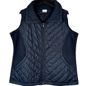 Columbia Women's Quilted Vest Size 1X Black Full Zip Outdoor Hiking Casual - Picture 1 of 8