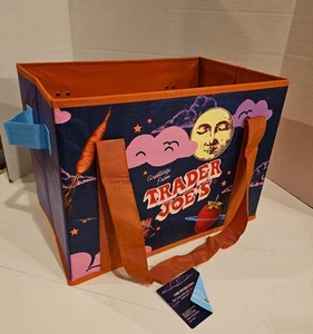 New Trader Joe's Stand Up Collapsible Reusable Grocery Tote Shopping Bag - Picture 1 of 12