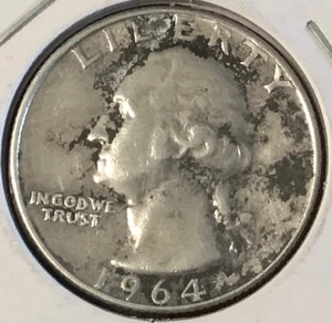 1964-D 25C WASHINGTON QUARTER 90% SILVER DENVER KM #164 - Picture 1 of 2