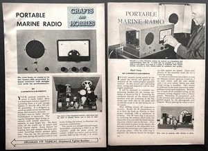 Portable Marine Radio 1945 vintage HowTo PLANS tube powered ~ 2 Band receiver - Photo 1/3