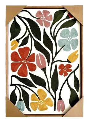 New BP Home Textile Embroidery Woven Wall Art Vintage Style Floral Decor 18”x26” - Image 1 of 4