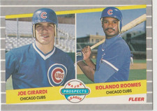 1989 Fleer #644 Joe Girardi RC/Rolando Roomes Chicago Cubs
