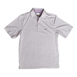 GREG NORMAN Lt. Purple & White Stripe Play Dry Golf Shirt sz S Polo Stretch - Picture 1 of 6
