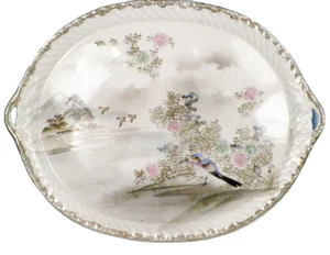 Blue Bird Hand Painted Porcelain Tray Japan Large Serving Vintage Tea Set BEAUTY - Picture 1 of 6