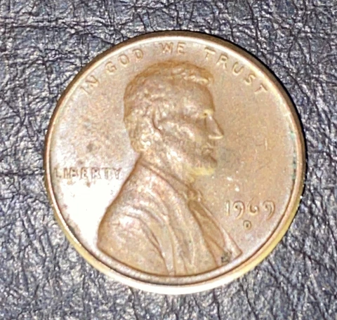 1969 D Penny with Floating Roof & No FG Mark Lincoln Penny Coin Multiple Errors! Cover