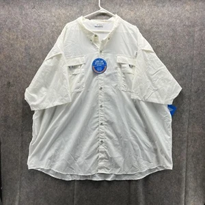 Columbia Shirt Men 5XT Vented White Casual Button Down PFG Vented Fishing Gear - Picture 1 of 14