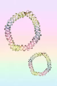 Choker Collana Stretch Tatuaggi Gioielli SET CHOKER PERLINE ARCOBALENO (dozzina) - Foto 1 di 2