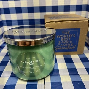 Brand New Bath & Body Works 3-Wick Candle Eucalyptus Rain - Free Shipping - Picture 1 of 3
