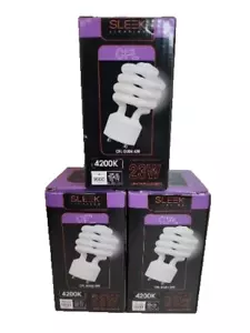 CFL Light Bulbs GU24 42K 13W 4200K (100 Watt Equivalent) Lot 3-SLEEK Lighting - Picture 1 of 8