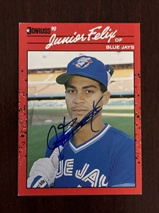 1990 Donruss #70 Junior Felix AUTO Autograph Signed Toronto Blue Jays - Picture 1 of 2
