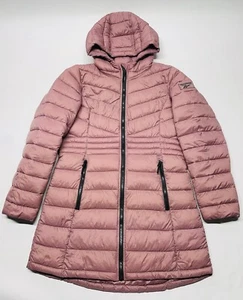 Reebok Dusty Rose Pink Medium Length Puffer Jacket Coat Womens M Sporty Chic Street - Bild 1 von 23