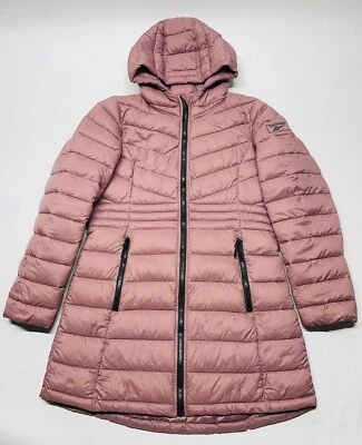 Chaqueta acolchada de longitud media Reebok Dusty Rose Pink Talla M Gorpcore Sporty Chic Foto 1 de 4