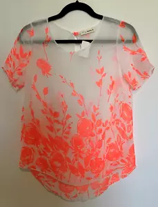 Small White Orange Noble U Top Swimwear Cover - Picture 1 of 2