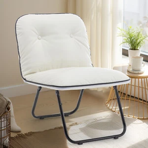 Faux Leather Portable Folding Accent Chair for Bedroom, Living Room - Picture 1 of 44