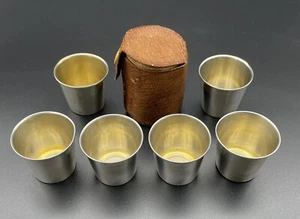 6 Pc Sterling Silver Shot Glass / Cordial Set Original Case Barware No Monos - Picture 1 of 12