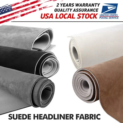60" Headliner Fabric Foam Backed Auto Roof Liner Repair Upholstery Suede - Image 1 of 4