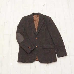 Vintage HARRIS TWEED x Anson's Handwoven Wool Blazer Coat Sz L-M Classic Jacket - Picture 1 of 19