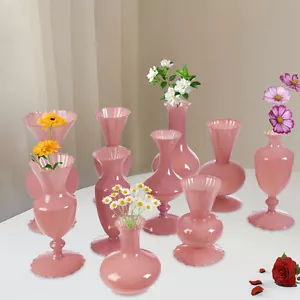 Set of 10 Small?Glass Vases for Flowers , Decorative?Glass?Vase?Set Weddings USA - Picture 1 of 15