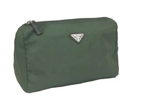 Authentische PRADA grüne Nylon Handtasche Zubehör Tasche Kosmetiktasche - Bild 1 von 23