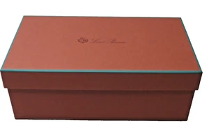 Authentic LORO PIANA Brown Gift Storage Dust 13.5" x 8" Shoe Box Ribbon Tissue - Picture 1 of 8
