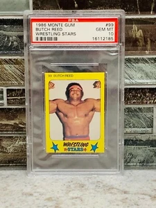 1986 Monte Gum #99 BUTCH REED Wrestling Stars Hand Cut PSA 10 GM  - Picture 1 of 2