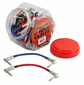 Set of 2 Strukture 6" Woven Right Angle Patch Cables Red/Blue - Picture 1 of 3