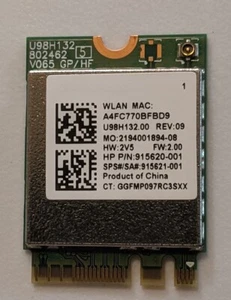 RT HP RTL8821CE 802.11AC WLAN PCI-EXPRESS BLUETOOTH 4.2 WIFI CARD 915620-001 - Picture 1 of 2