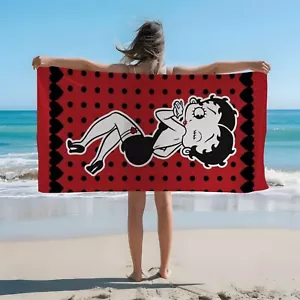 Betty Boop Beach Towel Extra Large Swimming Pool Towels Microfiber Soft 30x60 in - Picture 1 of 7