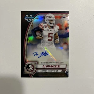 2024 Bowman Chrome U Football DJ Uiagalelei Black Refractor Auto #2 /10 - Picture 1 of 5