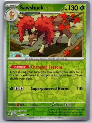 Sawsbuck - 017/162 Reverse Holo SV05: Temporal Forces NM - Image 1 of 2