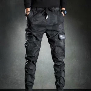 Stylische Herren Slim Fit Jogginghose Cargohose Sweatpants Schwarz Gr. M 3XL - Bild 1 von 20