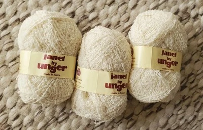Vintage Janet by Unger Yarn RARE 100% Wool 3x1.4 Oz Cream France Same Dye Lot # - Image 1 of 3