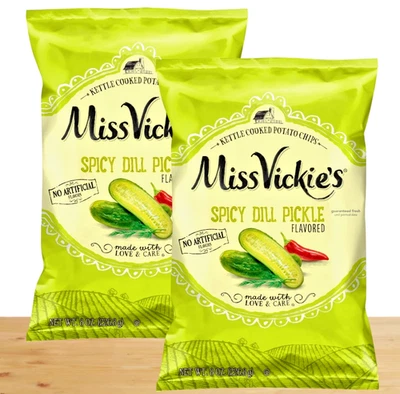 🥒Miss Vickie’s Spicy Dill Pickle Patatas fritas | 8 oz X 2 bolsa | ¡¡¡ENVÍO DE UN DÍA!!!! Foto 1 de 4