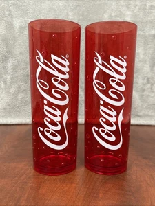 Menge 2 20 Unzen Acryl 2000 Coca-Cola Getränk Trinkbecher mit Blasen Rot Sakura - Bild 1 von 7