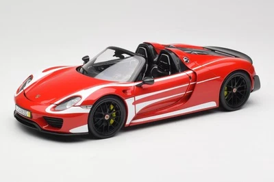 110062442 Porsche 918 Spyder Weissach Package Red & White Stripes Minichamps - Immagine 1 di 4