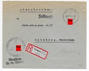 Feldpost: FPNr. 56572 nach Hainburg als Einschreiben 1944 - Bild 1 von 2