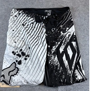Fox Racing Board Shorts Mens 33 Black White OAP Beachwear Summer Swim Surfer - Picture 1 of 7