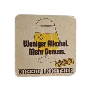 EICHHOF LEICHT BIER    - Beermat good condition  DOUBLE SIDED    VINTAGE 1970'S - Picture 1 of 2
