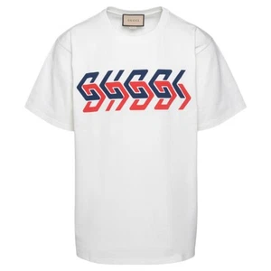 Gucci Mirror Logo Regular Fit White T-Shirt - Picture 1 of 2