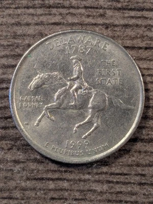 1999-P Delaware State Quarter Misaligned Reverse Die Error - Image 1 of 3