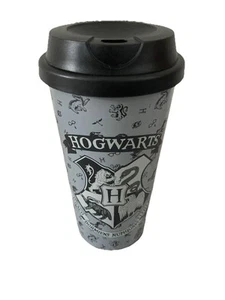 Harry Potter Hogwarts Grey Plastic Travel Mug By Paladone 400ML - Picture 1 of 10