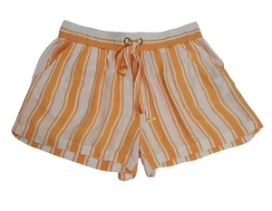 Michael Kors Damen Shorts orange, weiß gestreift Kordelzug Größe L Viskosemischung - Bild 1 von 8
