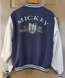 Chaqueta De Colección Disney Para Hombre Talla L Azul Gris Universitaria A Presión Mickey Mouse - Imagen 1 de 10