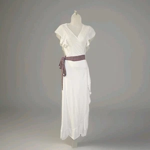 Neu mit Etikett Pitusa weißes Kleid mit Wickelgürtel Standard S/M - Bild 1 von 7