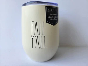 Rae Dunn "FALL Y'ALL" Rounded 5" H x 3" D Insulated 12 Oz Wine Tumbler NEW - Picture 1 of 5