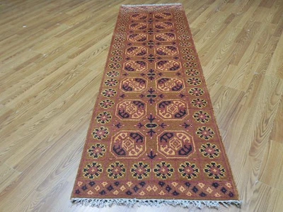 Turkish Oushak Rug,Modern Multicolored Area Rug,Handmade Bohemian Rug 2.6x8 Ft - Image 1 of 4