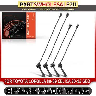 Spark Plug Wire Set for Toyota Corolla 1988-1989 Celica 1990-1993 Geo 1988-1989 - Image 1 of 4