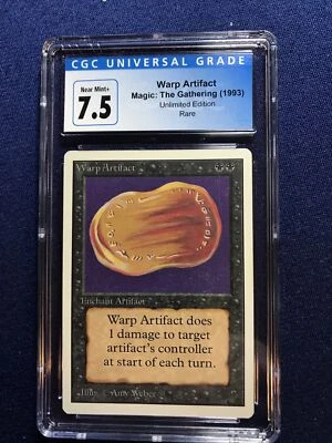MTG Unlimited Warp Artifact CGC 7.5 Near Mint+ 1993 - Image 1 of 2